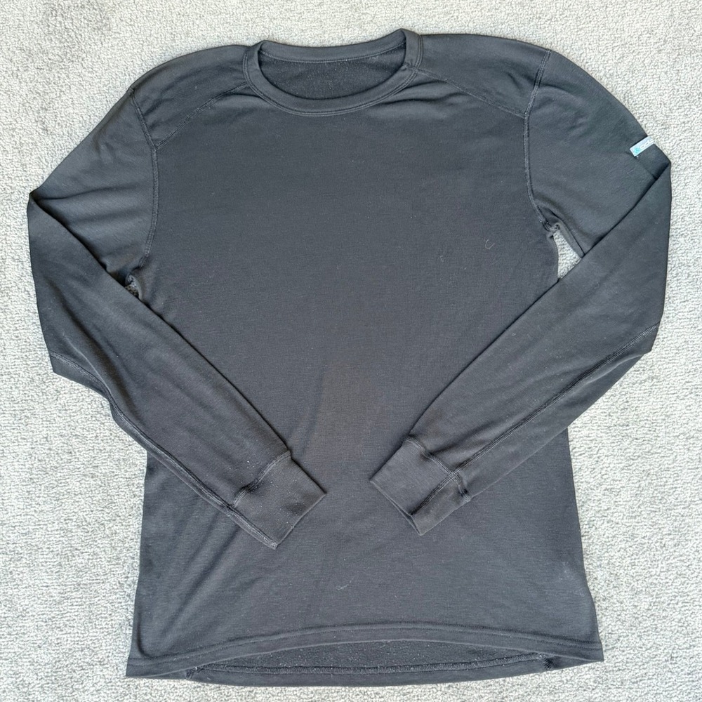 Odlo Mens XL Black Long Sleeve Performance Base Layer Crew Neck Thermal Top